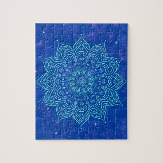 Mandala in Sky Nebula and Stars Galaxy Blue Puzzle (Vertikal)