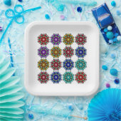Mandala in various colours paper plate pappteller (Party)