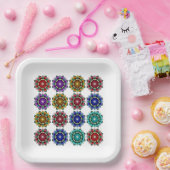 Mandala in various colours paper plate pappteller (Party)