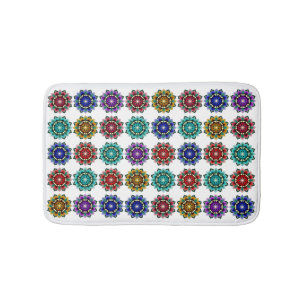 Mandala in verschiedenen Farben Badematte