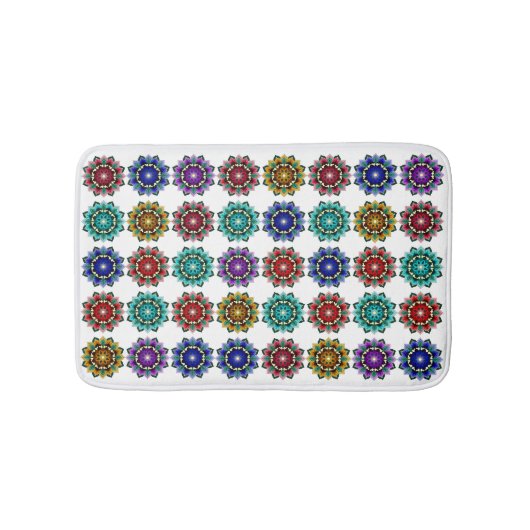 Mandala in verschiedenen Farben Badematte (Vorderseite)