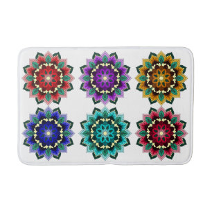 Mandala in verschiedenen Farben Badematte