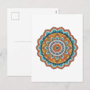 Mandala in verschiedenen Farben Feiertagspostkarte