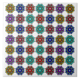 Mandala in verschiedenen Farben Fliese
