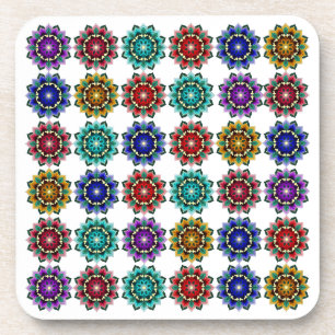Mandala in verschiedenen Farben Getränkeuntersetzer
