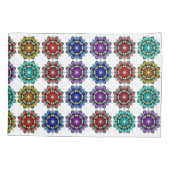 Mandala in verschiedenen Farben Kissenbezug (Rückseite-Links)
