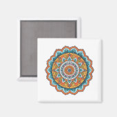 Mandala in verschiedenen Farben Magnet (Vorderseite/Rückseite)