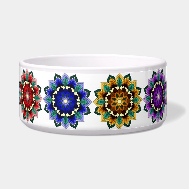 Mandala in verschiedenen Farben Napf (Vorderseite)