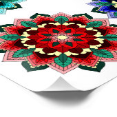Mandala in verschiedenen Farben Poster (Ecke)