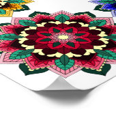 Mandala in verschiedenen Farben Poster (Ecke)