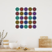 Mandala in verschiedenen Farben Poster (Küche)