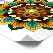 Mandala in verschiedenen Farben Poster (Ecke)