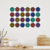 Mandala in verschiedenen Farben Poster (Küche)