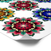 Mandala in verschiedenen Farben Poster (Ecke)