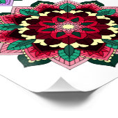 Mandala in verschiedenen Farben Poster (Ecke)