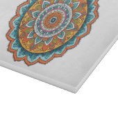 Mandala in verschiedenen Farben Schneidebrett (Ecke)