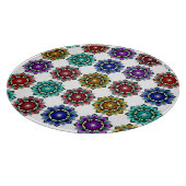 Mandala in verschiedenen Farben Schneidebrett (Ecke)