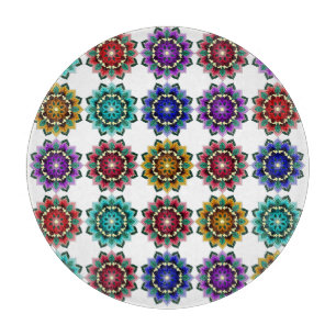 Mandala in verschiedenen Farben Schneidebrett