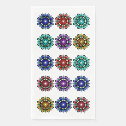 Mandala in verschiedenen Farben Serviette (Vorderseite)