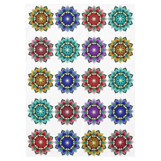 Mandala in verschiedenen Farben Tischdecke (Vorderseite)