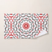 Mandala in weiß, rot und khaki. handtuch (Handtuch)