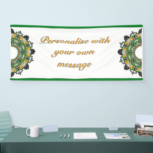 Mandala in yellow & green banner (Messe)