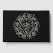 Mandala Indian Boho Chic Elegant Black Wedding Gästebuch (Vorderseite)