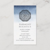 Mandala Indigo White Holistic Health Visitenkarte (Vorderseite)