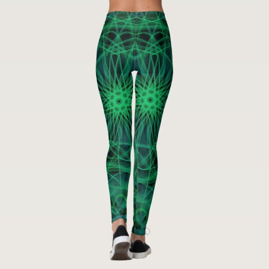 Mandala inspiriert Leggings, grün und schwarz Leggings (Rückseite)