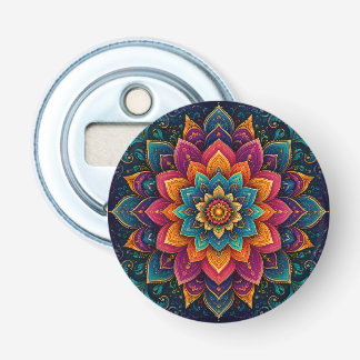 Mandala-inspirierte Blumenkunst Flaschenöffner