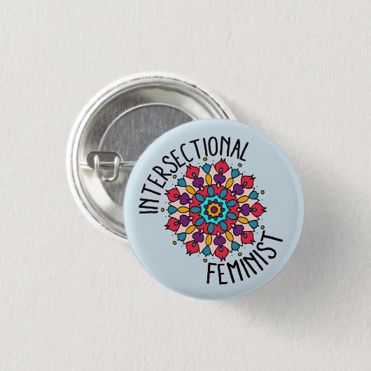 Mandala Intersectional Feminist-Knopf Button (Vorne & Hinten)