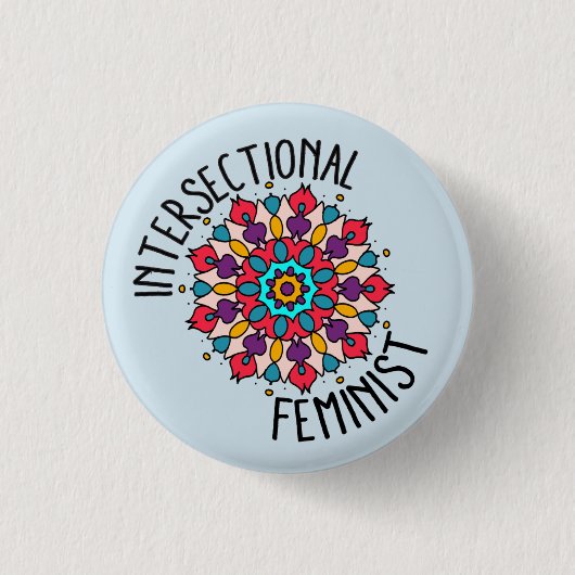 Mandala Intersectional Feminist-Knopf Button (Vorderseite)