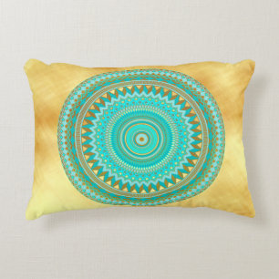 Mandala Iris Blau Braun Gold Dekokissen