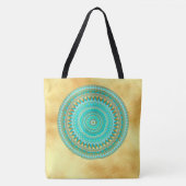 Mandala Iris blau braun gold Tasche (Vorderseite)