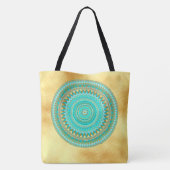 Mandala Iris blau braun gold Tasche (Rückseite)