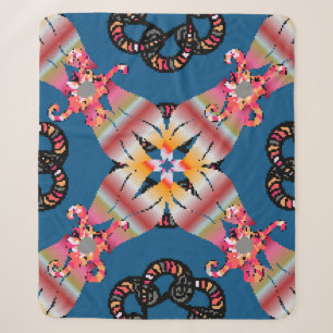Mandala ist auf einem gelben Hintergrund gefärbt.  Sherpadecke