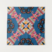 Mandala ist auf einem gelben Hintergrund gefärbt. Wandteppich (Vorderseite (Horizontal))