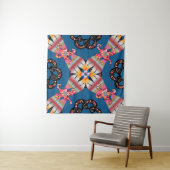 Mandala ist auf einem gelben Hintergrund gefärbt. Wandteppich (Beispiel (Horizontal))