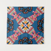 Mandala ist auf einem gelben Hintergrund gefärbt. Wandteppich (Vorderseite)