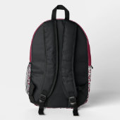 Mandala ist bordeauxgrau bedruckter rucksack (Rückseite)