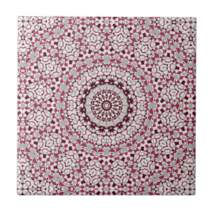 Mandala ist bordeauxgrau fliese