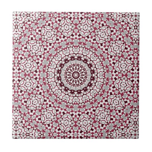 Mandala ist bordeauxgrau fliese (Vorderseite)