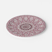 Mandala ist bordeauxgrau pappteller (Schrägansicht)