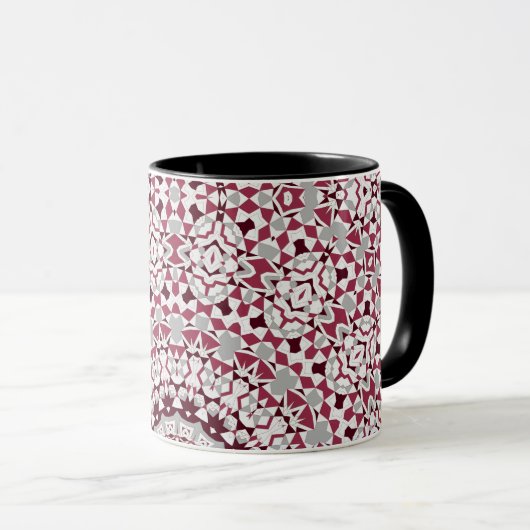 Mandala ist bordeauxgrau tasse (VorderseiteRechts)