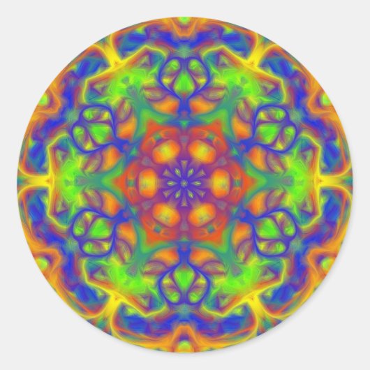Mandala Joy Runder Aufkleber (Vorderseite)