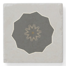 Mandala Kaleidoscope Black auf Grau