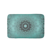 Mandala kaleidoscope, grünes Muster Badematte (Vorderseite)