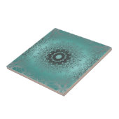 Mandala kaleidoscope, grünes Muster Fliese (Seite)