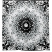 Mandala kaleidoskop schwarz grau weiß duschvorhang (Vorderseite)