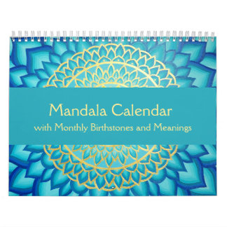 Mandala-Kalender mit monatlichen Geburtssteinen Kalender
